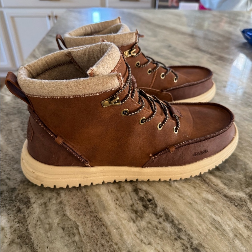Hey Dude Brown Leather Men's Boots